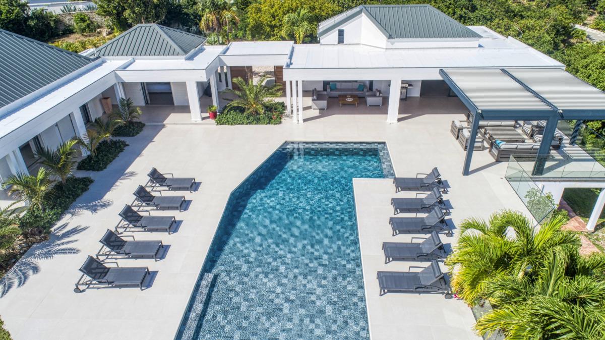 Location villa Saint Martin Terres Basses - villa 5 chambres 10 prsonnes - 300m de la plage de Baie aux Prunes - Vue mer et Piscine (36)